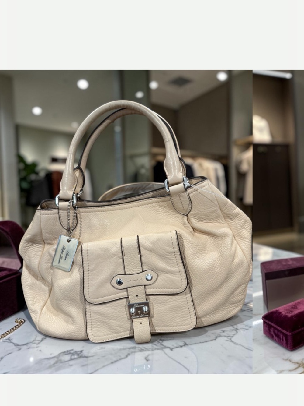 Lauren Ralph Lauren Leather  soft Pebbled Handbag